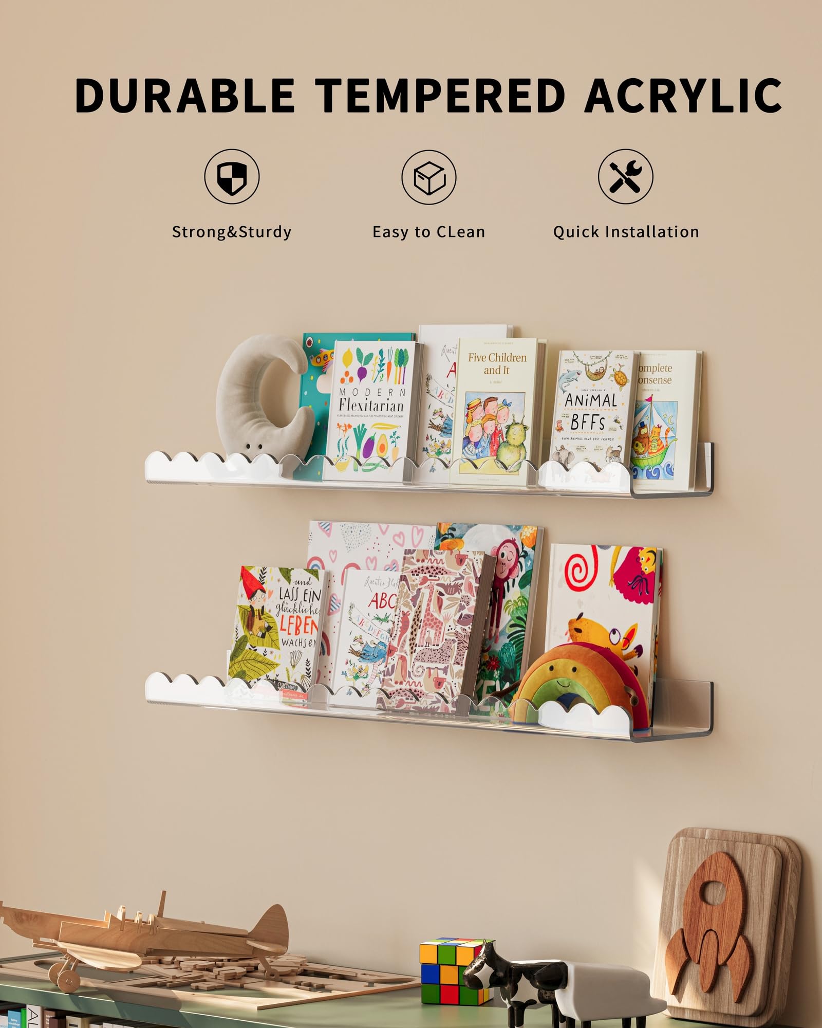 Amazon.com: G&W Gruwald 4 Pack Clear 23 Inches Acrylic Book Shelf